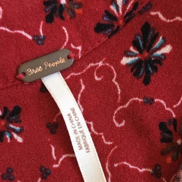 ⚘️Free People Red Floral Dot Romper XS - Picture 5 of 6